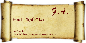 Fodi Agáta névjegykártya